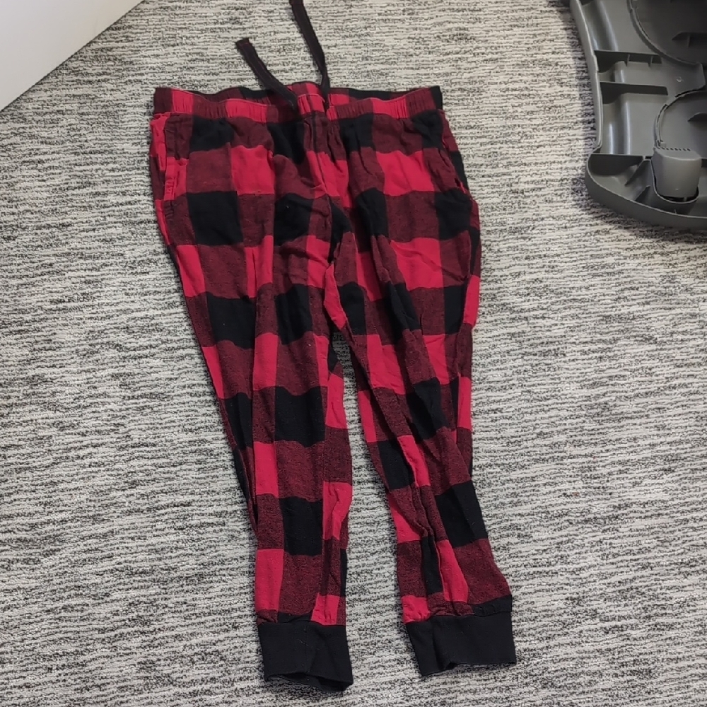 Red and Black Plaid Pajama Pants